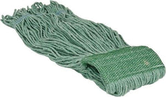 PRO-SOURCE - 5" Green Head Band, Large Blended Fiber Loop End Mop Head - 4 Ply, Clamp Jaw Connection, Use for General Purpose - Industrial Tool & Supply