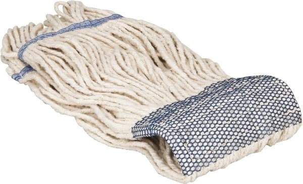 PRO-SOURCE - 1-1/4" White Head Band, X-Small Cotton Loop End Mop Head - 4 Ply, Clamp Jaw Connection, Use for General Purpose - Industrial Tool & Supply