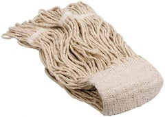 PRO-SOURCE - 5" White Head Band, Small Cotton Loop End Mop Head - 4 Ply, Clamp Jaw Connection, Use for General Purpose - Industrial Tool & Supply