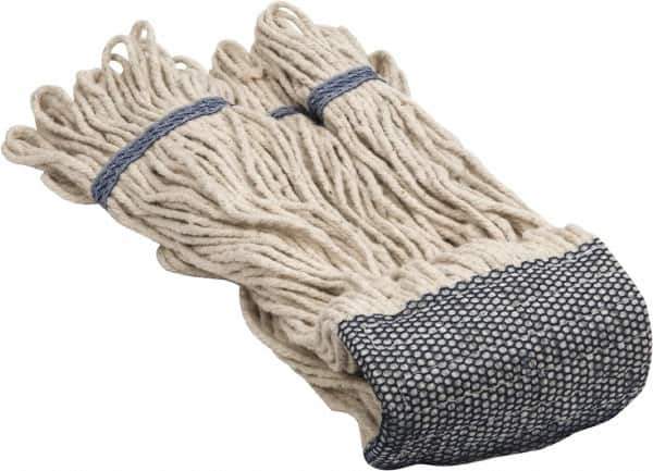 PRO-SOURCE - 5" White Head Band, Large Cotton Loop End Mop Head - 4 Ply, Clamp Jaw Connection, Use for General Purpose - Industrial Tool & Supply