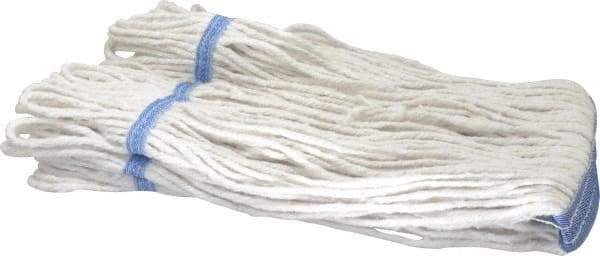 PRO-SOURCE - 1-1/4" White Head Band, X-Small Blended Fiber Loop End Mop Head - 4 Ply, Clamp Jaw Connection, Use for General Purpose - Industrial Tool & Supply