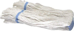 PRO-SOURCE - 1-1/4" White Head Band, X-Small Blended Fiber Loop End Mop Head - 4 Ply, Clamp Jaw Connection, Use for General Purpose - Industrial Tool & Supply