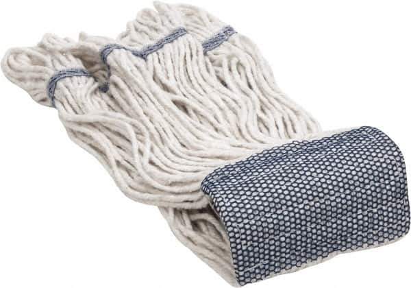 PRO-SOURCE - 5" White Head Band, Small Blended Fiber Loop End Mop Head - 4 Ply, Clamp Jaw Connection, Use for General Purpose - Industrial Tool & Supply