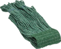 PRO-SOURCE - 5" Green Head Band, Medium Blended Fiber Loop End Mop Head - 4 Ply, Clamp Jaw Connection, Use for General Purpose - Industrial Tool & Supply
