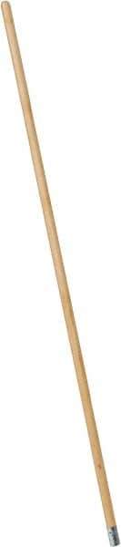 PRO-SOURCE - 54" Wood Female Thread Mop Handle - 1-1/8" Handle Diam, Metal Connector, Use with Wet Mops - Industrial Tool & Supply