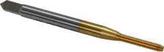 OSG - #2-56 UNC H5 Thread Limit Modified Bottoming Thread Forming Tap - Cobalt, TiN Finish, 1-3/4" OAL, 7/16" Thread Length, Right Hand Thread, Series HY-PRO NRT - Exact Industrial Supply