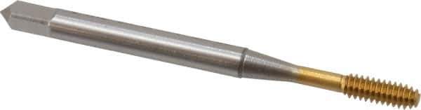 OSG - #4-40 UNC H6 Thread Limit Modified Bottoming Thread Forming Tap - Cobalt, TiN Finish, 1-7/8" OAL, 9/16" Thread Length, Right Hand Thread, Series HY-PRO NRT - Exact Industrial Supply