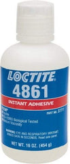 Loctite - 1 Lb Bottle Clear Instant Adhesive - Series 4861, 20 sec Fixture Time, 24 hr Full Cure Time, Bonds to Metal & Plastic - Industrial Tool & Supply