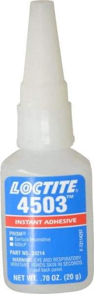Loctite - 0.70 oz Bottle Clear Instant Adhesive - Series 4503 - Industrial Tool & Supply