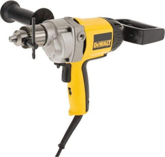 DeWALT - 1/2" Keyed Chuck, 550 RPM, Spade Handle Electric Drill - 9 Amps, 120 Volts, Reversible, Includes 2-Position Rear Spade Handle, 3-Position Side Handle, Chuck Key with Holder - Industrial Tool & Supply