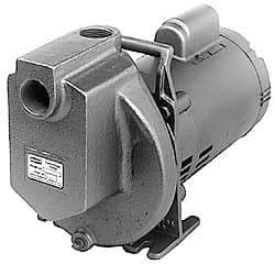 American Machine & Tool - 115/230 Volt, 1 Phase, 1 HP, Chemical Transfer Self Priming Centrifugal Pump - 1 Inch Inlet, Stainless Steel and Cast Iron Housing, Stainless Steel Impeller, 60 Ft. Shut Off, Viton Seal - Industrial Tool & Supply