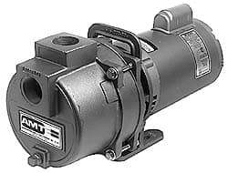 American Machine & Tool - 115/230 Volt, 1 Phase, 2 HP, High Pressure Self Priming Centrifugal Booster Pump - 1-1/2 Inch Inlet, 54 Head Pressure, Cast Iron Housing, Bronze Impeller, Buna N Seal - Industrial Tool & Supply