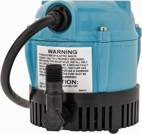 Little Giant Pumps - 1/200 HP, 3 psi, Aluminum Miniature Submersible Pump - 1/4 Inch Outlet, 6 Ft. Long Power Cord, 1.1 Amp - Industrial Tool & Supply