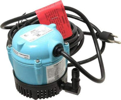 Little Giant Pumps - 1/200 HP, 3 psi, Aluminum Miniature Submersible Pump - 1/4 Inch Outlet, 18 Ft. Long Power Cord, 1.1 Amp - Industrial Tool & Supply