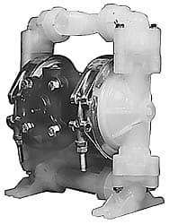 SandPIPER - 1/2" NPT, Nonmetallic, Air Operated Diaphragm Pump - PTFE Diaphragm, PVDF Housing - Industrial Tool & Supply