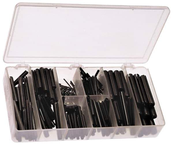 Precision Brand - 300 Piece, 1/16 to 3/8" Pin Diam, Spring Pin Assortment - 1/4 to 2-1/2" Long, Steel - Industrial Tool & Supply