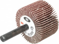 3M - 1-1/2" Diam x 1" Face Width, Medium Aluminum Oxide Coated Mounted Flap Wheel - Industrial Tool & Supply