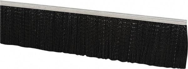 PRO-SOURCE - 3/16" Back Strip Brush Width, Metal Black Nylon Strip Brush - 2" Bristle Length, Nylon, 36" OAL - Industrial Tool & Supply