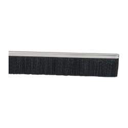 PRO-SOURCE - 5/16" Back Strip Brush Width, Metal Black Nylon Strip Brush - 1" Bristle Length, Nylon, 36" OAL - Industrial Tool & Supply