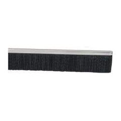 PRO-SOURCE - 5/16" Back Strip Brush Width, Metal Black Nylon Strip Brush - 1" Bristle Length, Nylon, 36" OAL - Industrial Tool & Supply
