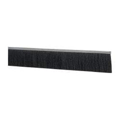 PRO-SOURCE - 5/16" Back Strip Brush Width, Metal Black Nylon Strip Brush - 3" Bristle Length, Nylon, 72" OAL - Industrial Tool & Supply
