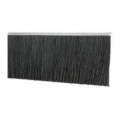 PRO-SOURCE - 5/16" Back Strip Brush Width, Metal Black Nylon Strip Brush - 6" Bristle Length, Nylon, 72" OAL - Industrial Tool & Supply