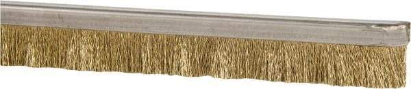PRO-SOURCE - 1/2" Back Strip Brush Width, Stainless Steel Back Strip Brush - 1" Bristle Length, Brass, 36" OAL - Industrial Tool & Supply