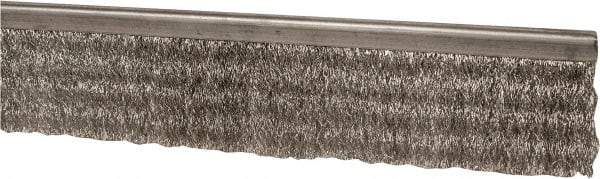 PRO-SOURCE - 5/16" Back Strip Brush Width, Stainless Steel Back Strip Brush - 2" Bristle Length, Stainless Steel, 36" OAL - Industrial Tool & Supply