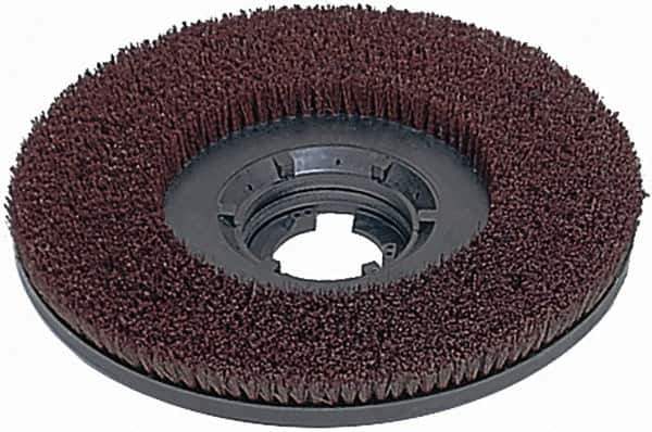 Made in USA - 16" Diam Scrubbing Brush - 14" Machine, 1-1/2" Trim Length, Polypropylene - Industrial Tool & Supply