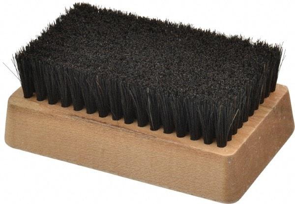 Made in USA - 3/4" Bristle Length, Horsehair Cleaning & Finishing Brush - 4-1/4" Long x 2-1/2" Wide Head, 4-1/4" OAL, Hardwood Block - Industrial Tool & Supply