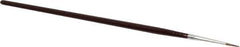 PRO-SOURCE - #2 Sable Artist's Paint Brush - 3/32" Wide, 3/8" Bristle Length, 5-1/2" Wood Handle - Industrial Tool & Supply