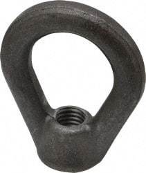 Made in USA - 2,700 Lb Capacity, M12x1.75 Thread, Carbon Steel Heavy Duty Lifting Eye Nut - Grade C-1030, 2.5" Long x 2-1/2" High, 1-1/4" Inside & 2" Outside Eye Diam, 7/8" Bell/Base Width - Industrial Tool & Supply