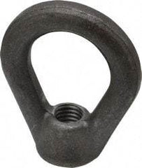 Made in USA - 2,700 Lb Capacity, M12x1.75 Thread, Carbon Steel Heavy Duty Lifting Eye Nut - Grade C-1030, 2.5" Long x 2-1/2" High, 1-1/4" Inside & 2" Outside Eye Diam, 7/8" Bell/Base Width - Industrial Tool & Supply