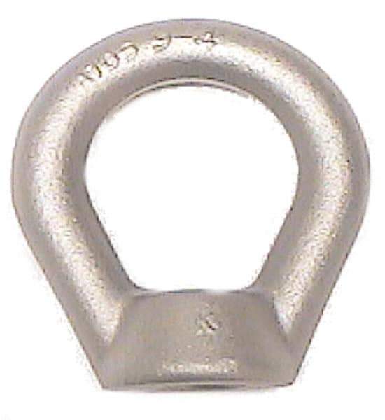 Made in USA - 29,400 Lb Capacity, 1-1/4-7 Thread, Carbon Steel Lifting Eye Nut - Grade C-1045, 6.63" Long x 6-5/8" High, 3-1/2" Inside & 5-1/4" Outside Eye Diam, 3-1/8" Bell/Base Width - Industrial Tool & Supply