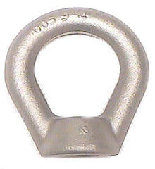 Made in USA - 35,600 Lb Capacity, 1-1/2-6 Thread, Carbon Steel Lifting Eye Nut - Grade C-1045, 6.63" Long x 6-5/8" High, 3-1/2" Inside & 5-1/4" Outside Eye Diam, 3-1/8" Bell/Base Width - Industrial Tool & Supply