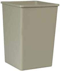 Rubbermaid - 35 Gal Gray Square Trash Can - Polyethylene, 27-5/8" High x 19-1/2" Long x 19-1/2" Wide - Industrial Tool & Supply