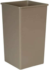 Rubbermaid - 50 Gal Beige Square Trash Can - Polyethylene, 34-1/4" High x 19-1/2" Long x 19-1/2" Wide - Industrial Tool & Supply