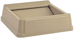 Rubbermaid - Square Lid for Use with 35 & 50 Gal Square Trash Cans - Beige, High-Impact Polystyrene, For Untouchable Trash Cans - Industrial Tool & Supply