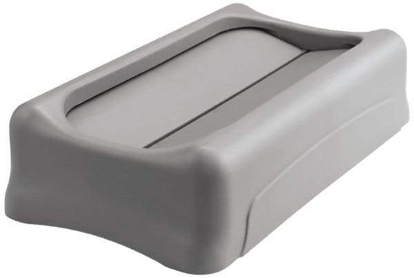 Rubbermaid - Rectangle Lid for Use with 23 Gal Rectangular Trash Cans - Gray, Plastic, For Slim Jim Trash Cans - Industrial Tool & Supply