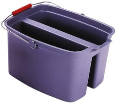 Rubbermaid - 19 Qt Plastic Double Pail - 9" Long x 10" High x 14-1/2" Wide, Gray, Steel Handle - Industrial Tool & Supply
