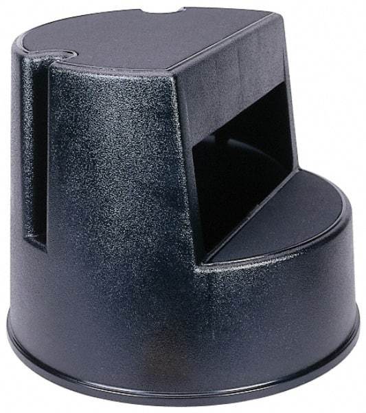 Rubbermaid - 13" High x 16" Wide x 16" Deep, Black Step Stool with Retractable Rubber Casters - Plastic - Industrial Tool & Supply