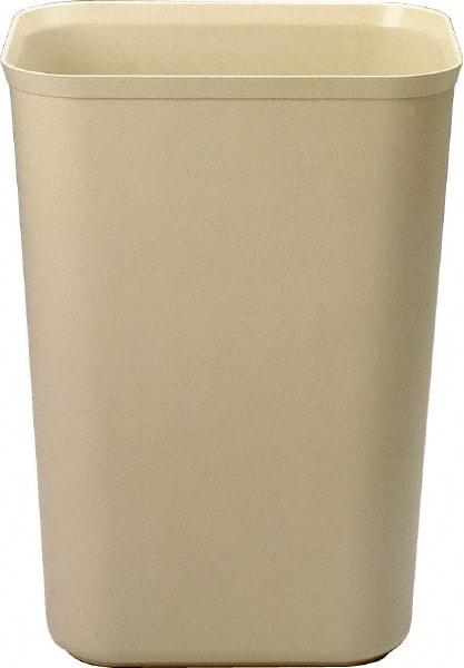 Rubbermaid - 40 Qt Beige Rectangle Trash Can - Fiberglass, 20" High x 15" Long x 11-1/4" Wide - Industrial Tool & Supply