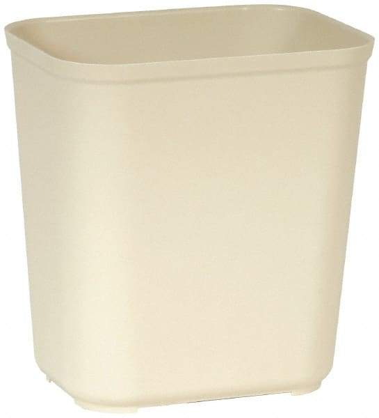 Rubbermaid - 28 Qt Beige Rectangle Trash Can - Fiberglass, 15-5/16" High x 14-1/2" Long x 10-1/2" Wide - Industrial Tool & Supply