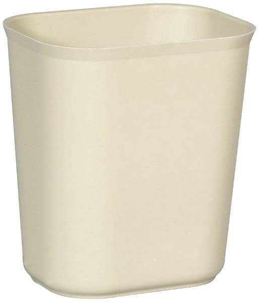 Rubbermaid - 14 Qt Beige Rectangle Trash Can - Fiberglass, 12-1/4" High x 11-1/8" Long x 8-1/4" Wide - Industrial Tool & Supply