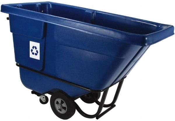 Rubbermaid - 1/2 Cu Yd Blue Rectangle Recycling Container - Polyethylene, 38-5/8" High x 60-1/2" Long x 28" Wide - Industrial Tool & Supply