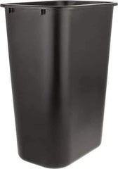 Rubbermaid - 41 Qt Black Rectangle Trash Can - Polyethylene, 19-7/8" High x 15-1/4" Long x 11" Wide - Industrial Tool & Supply