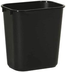 Rubbermaid - 14 Qt Black Rectangle Trash Can - Polyethylene, 12-1/8" High x 11-3/8" Long x 8-1/4" Wide - Industrial Tool & Supply