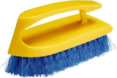 Rubbermaid - 1" Bristle Length, Synthetic Scrub Brush - 6" OAL, Easy Grip Handle, Blue, Plastic Block - Industrial Tool & Supply