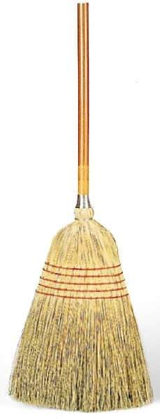 Rubbermaid - 58-1/4" OAL Corn Bristle Broom - Wood Handle, 12" Wide - Industrial Tool & Supply