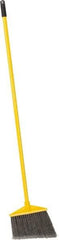 Rubbermaid - 10-1/2" Wide, Gray Polypropylene Bristles, Vinyl-Coated Metal Handle, Angled Broom - Flagged, Water Resistant - Industrial Tool & Supply